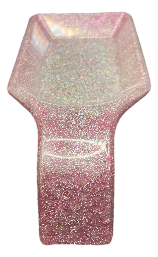 Square Spoon Rest Deep Pink Glitter