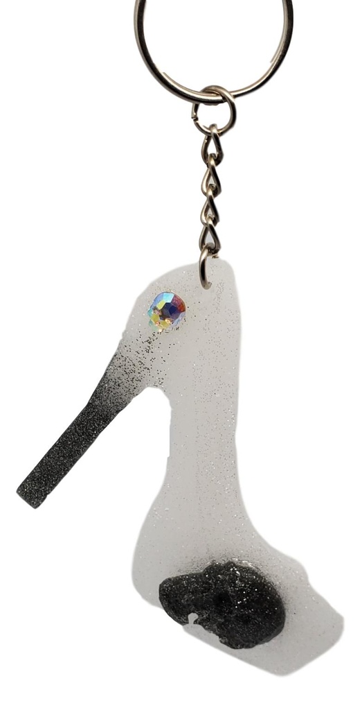 Black & White Skull High-heel Pump Key Chain