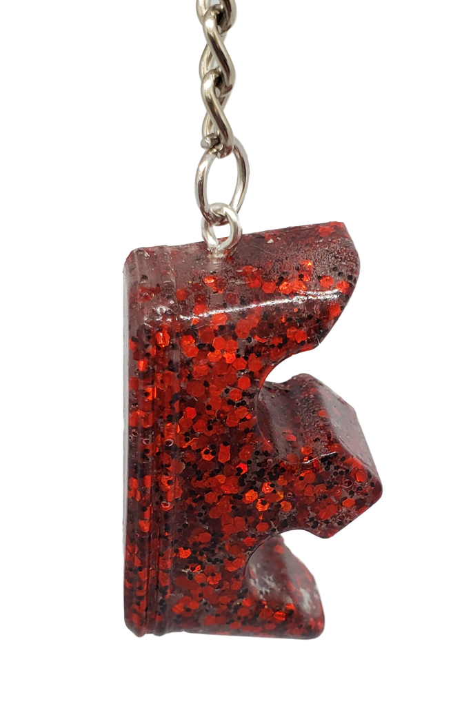 Red Glitter Crown Key Chain