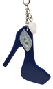 Elegant Navy Blue High Heel Pump Key Chain