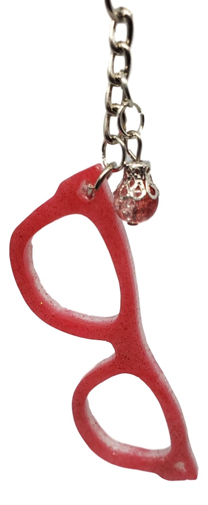 Red and White Sunglasses Key Chain