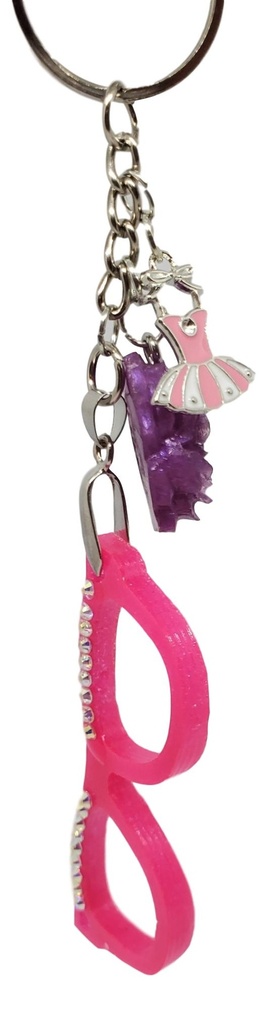Bright Neon Pink Sunglasses Keychain