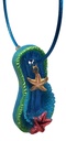 Blue & Green Shell Sandal Key Chain