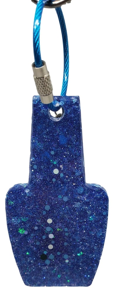 Blue Glitter Nail Polish Key Chain