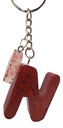 Deep Red Glitter Letter "N" Alphabet Keychain