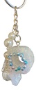 Sparkling White Initial "P" Keychain
