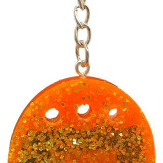 Oval Orange Game Shaker Keychain