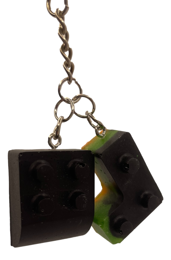 Black Building Block Keychain
