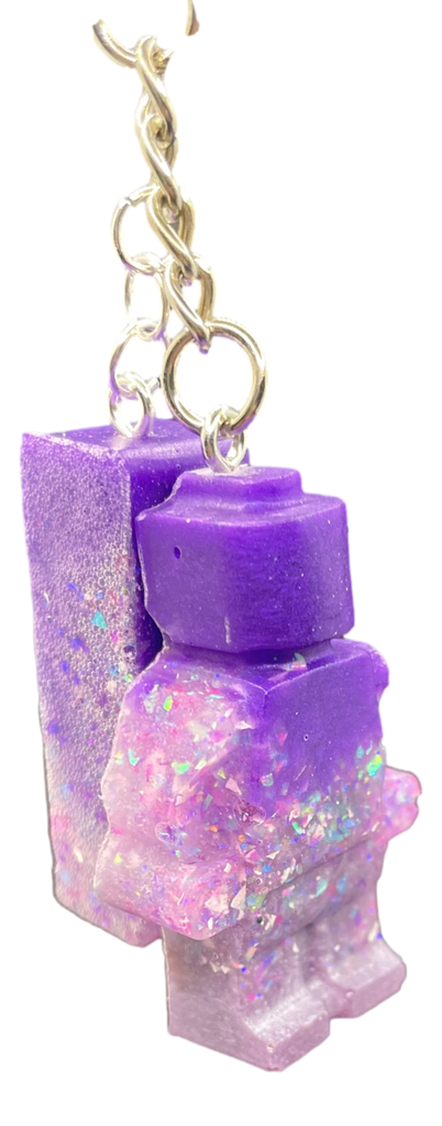 Sparkling with Purple Building Block Keychain
