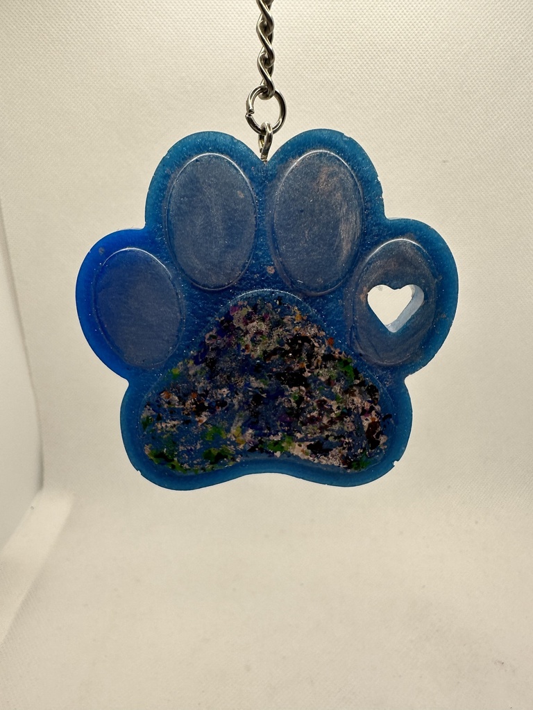 Blue on Blue Pawprint Keychain