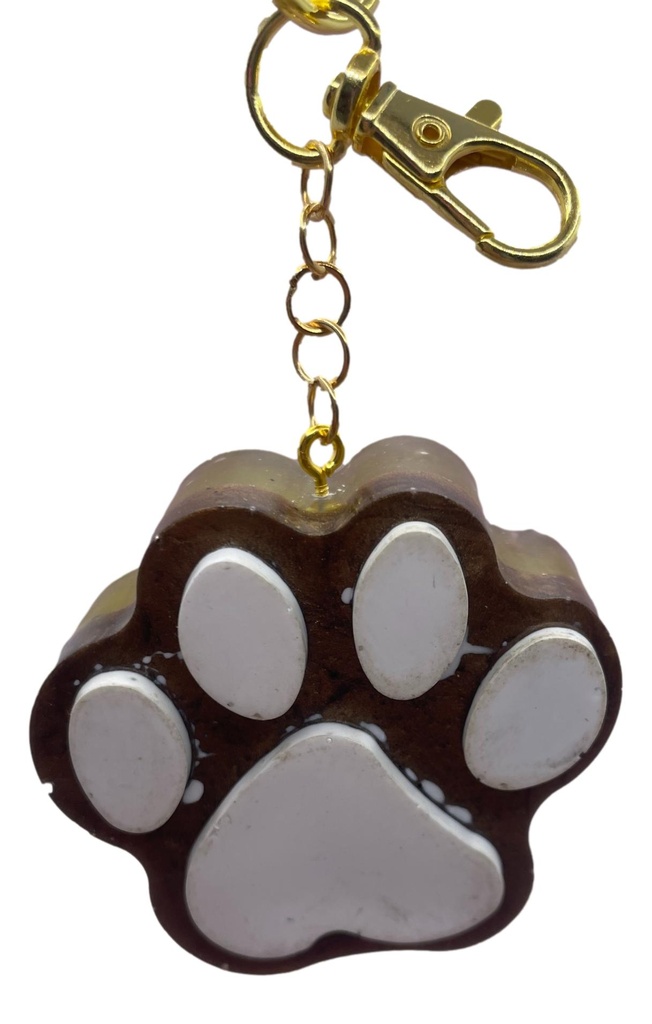 Brown Paw Print Keychain