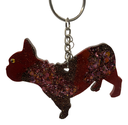 Copper and Glitter Frenchie Dog Keychain