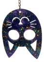 Blue & Purple  Cat Face Safety Keychain