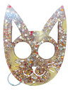 Gorgeous Gold Cat Face Safety Keychain
