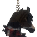 Black & Brown Horse with Flowers Keychain