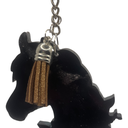 Black & Brown Horse with Flowers Keychain