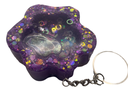 Purple Glitter Paw Shaker Keychain