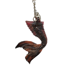 Black & Copper Glitter Mermaid Curved Tail Key Chain