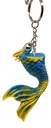Blue & Yellow Curved Mermaid Tail Key Chain