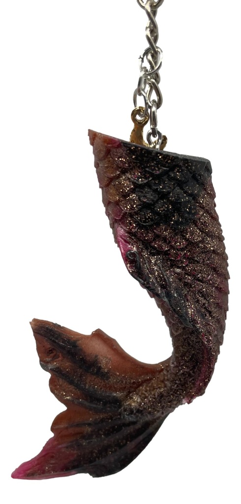 Copper & Black Mermaid Tail Keychain