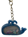 Blue Glitter Whale  Shaker Keychain