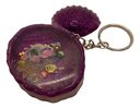 Purple Scallop Shell Shaker Keychain