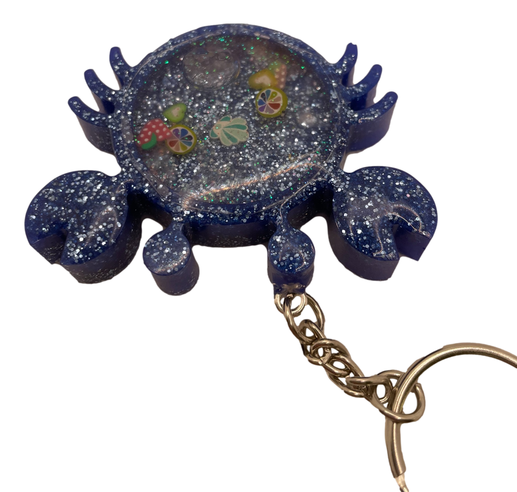 Blue Crab Shaker Keychain