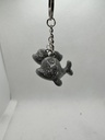 Sparkling Silver Whale Family Keychain