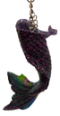 Purple Glitter and Green  Mermaid Tail Keychain