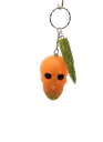 Orange and Green Glitter Key Chain with Bullet Charm