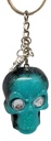 Black & Teal Skull Keychain