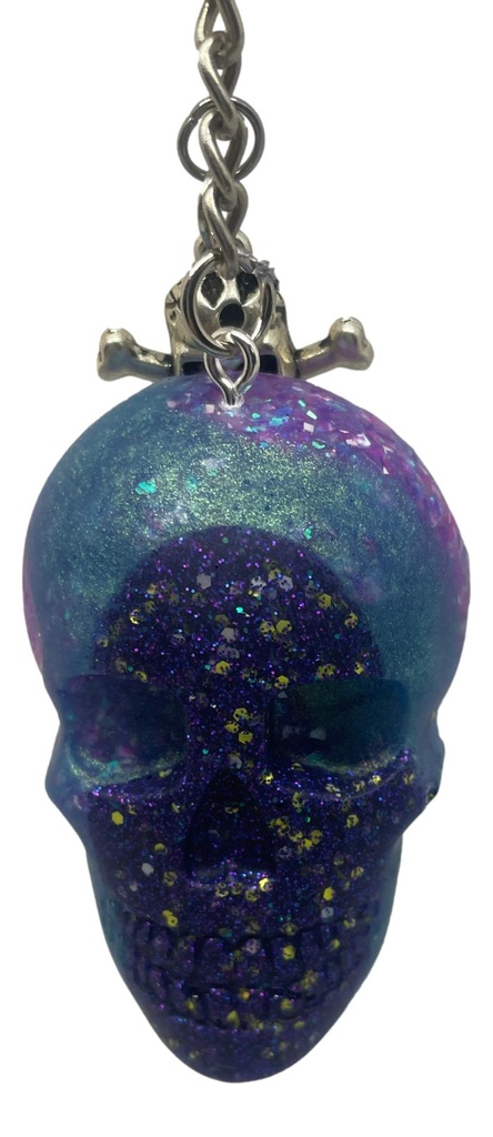 Blue & Purple Skull Keychain