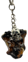 Black, Silver & Copper Snake Skull Keychain
