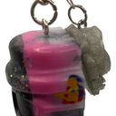 Black & Pink Steampunk Skull Keychain