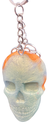Soft Green &  Orange Skull Keychain