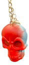 Eerie Red & Blue Skull Keychain
