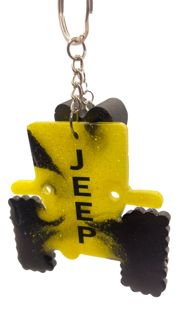 Yellow & Black Jeep Keychain