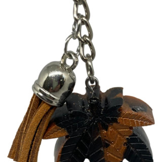 Black & Copper Pot Leaf Key Chain