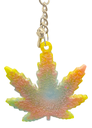 Soft Pastel Pot Leaf Keychain
