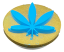 Gold & Aqua Blue Weed Leaf Phone Pop