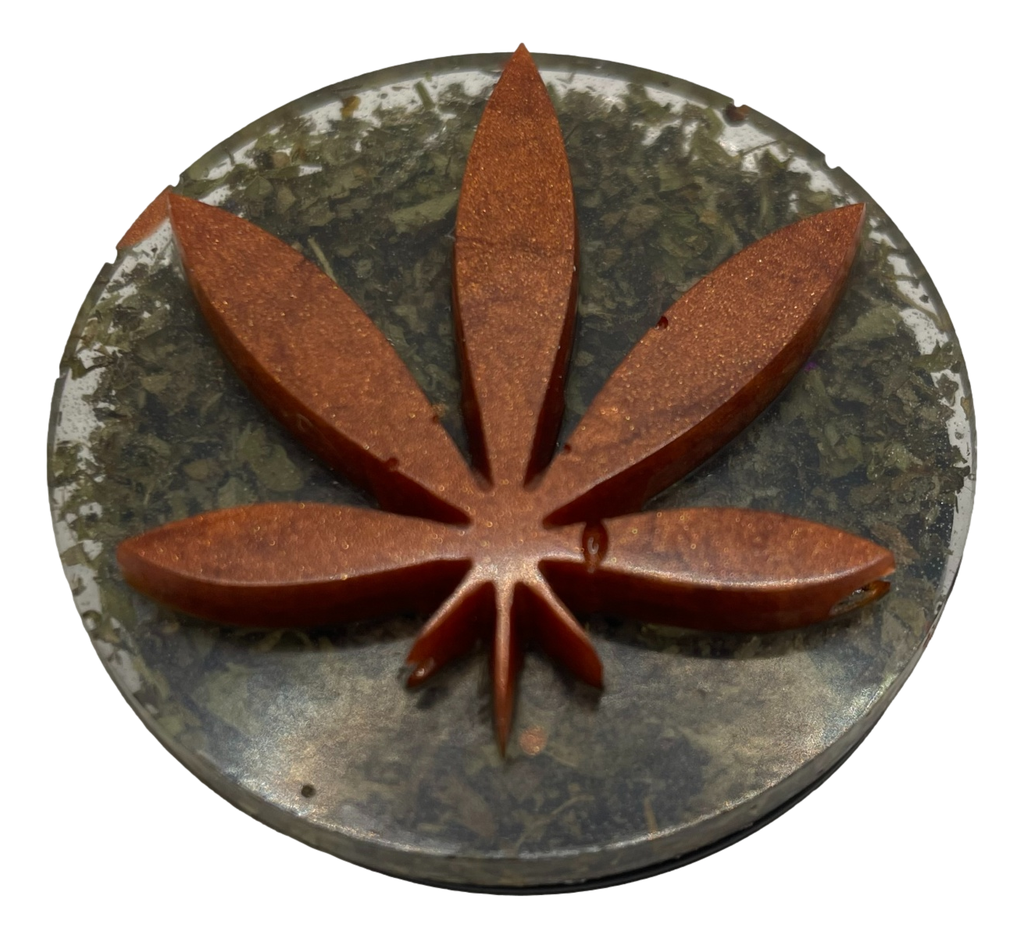 Copper Pot Leaf on Bud Base Phone Stand