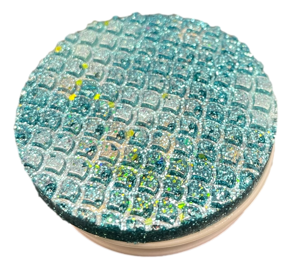 Green Glitter Mermaid Scale Phone Socket