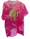 Dark Pink Tye-Dye Tee - Digby Scallop - Gold - L