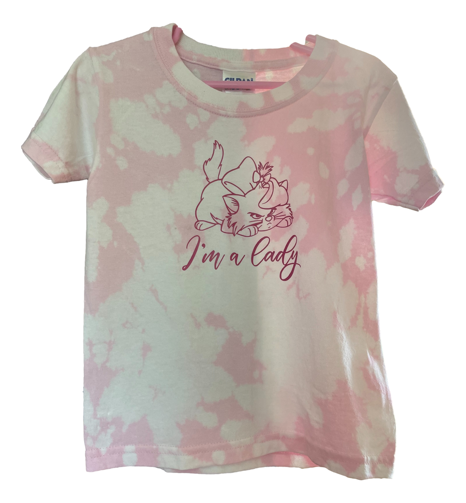 Light Pink Tye-Dye Tee - I'm a Lady - 2T