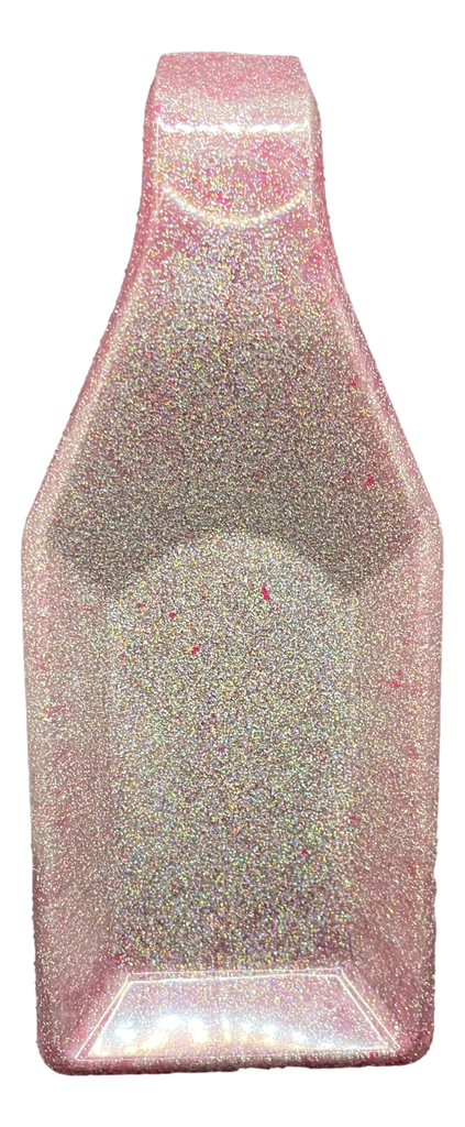 Square Spoon Rest Deep Pink Glitter
