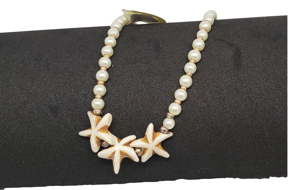 Pearls and Starfish Ankle Bracelet
