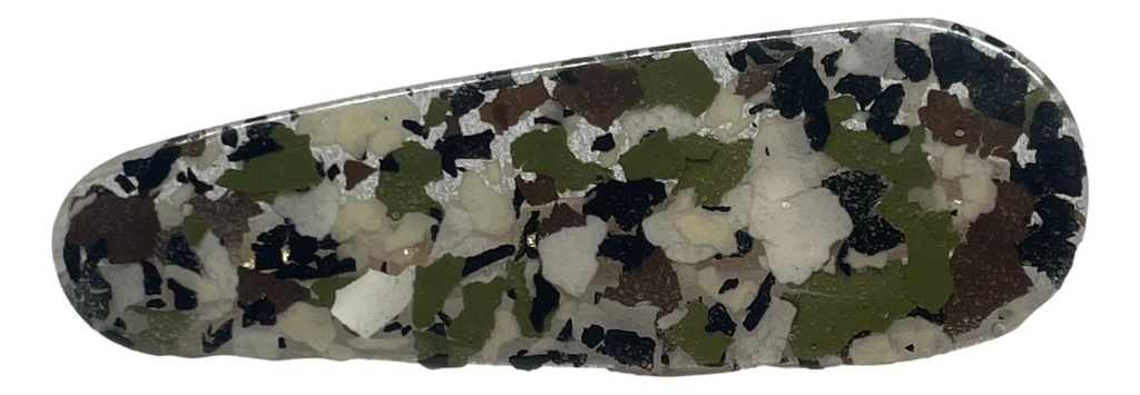 Green Camo Hair Clip - Oval