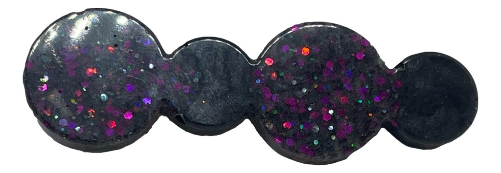 Black Purple Glitter Hair Clip