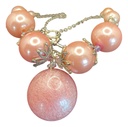 Pink & Silver-tone Bead Necklace