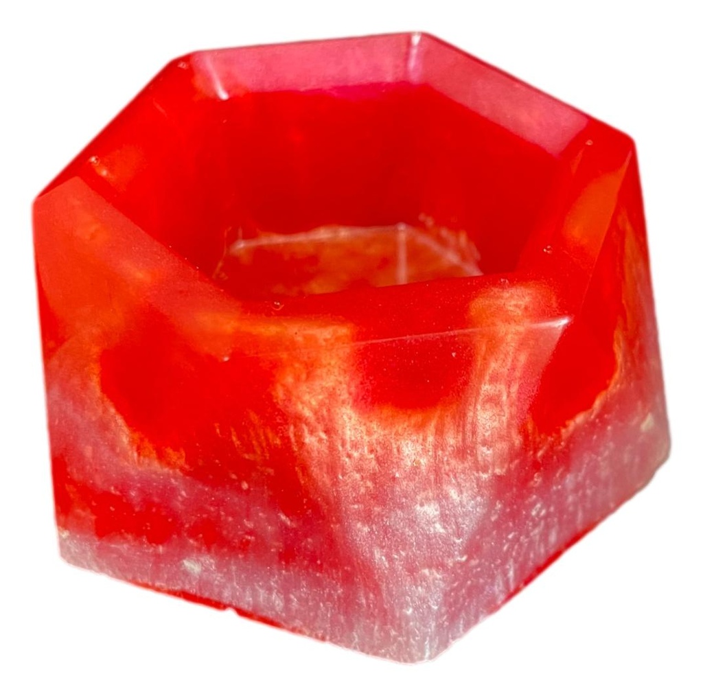 Hexagon Succulent Resin Planter - Red